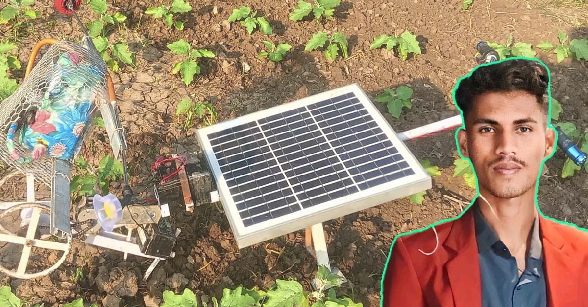 Ramdhan Lodha built a solar powered weed killer machine.