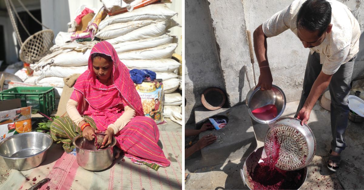 The tribals handmade all the colours using flowers like Palash and Ganaganagri Rose. 