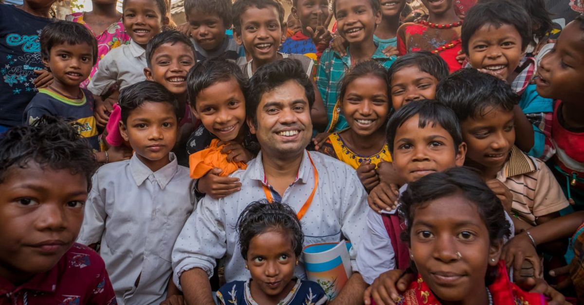 Deep Narayan Nayak from West Bengal has converted walls of homes to blackboards and teaches three generations.