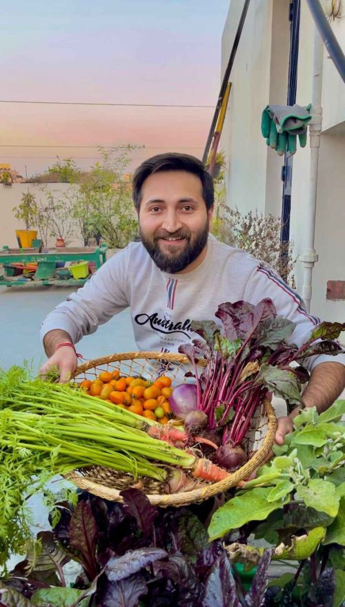 Mayank Sharma has cultivated a thriving terrace garden in his Delhi apartment.